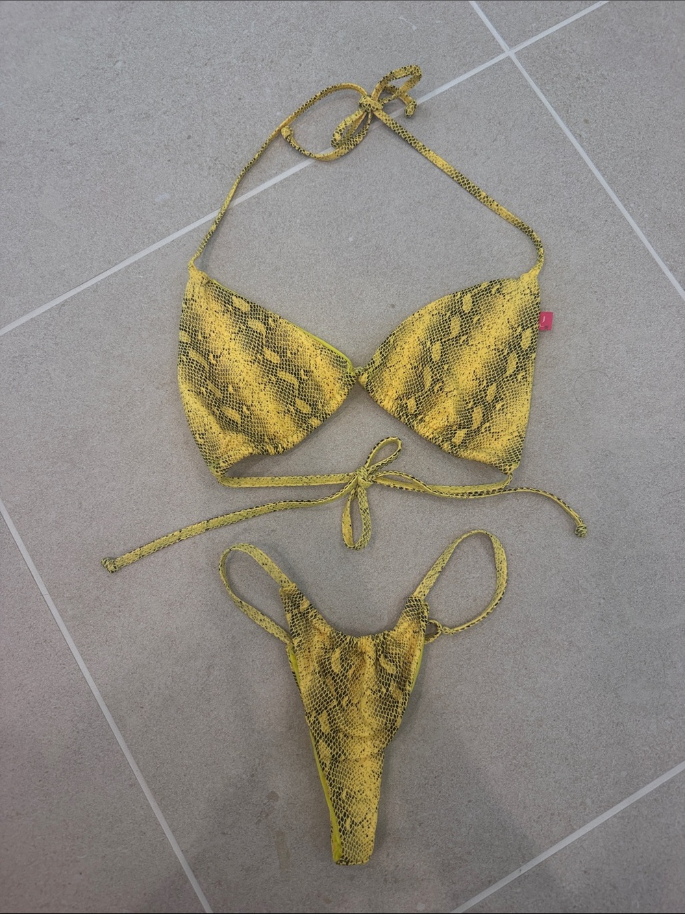 Chynna Dolls yellow snakeskin bikini